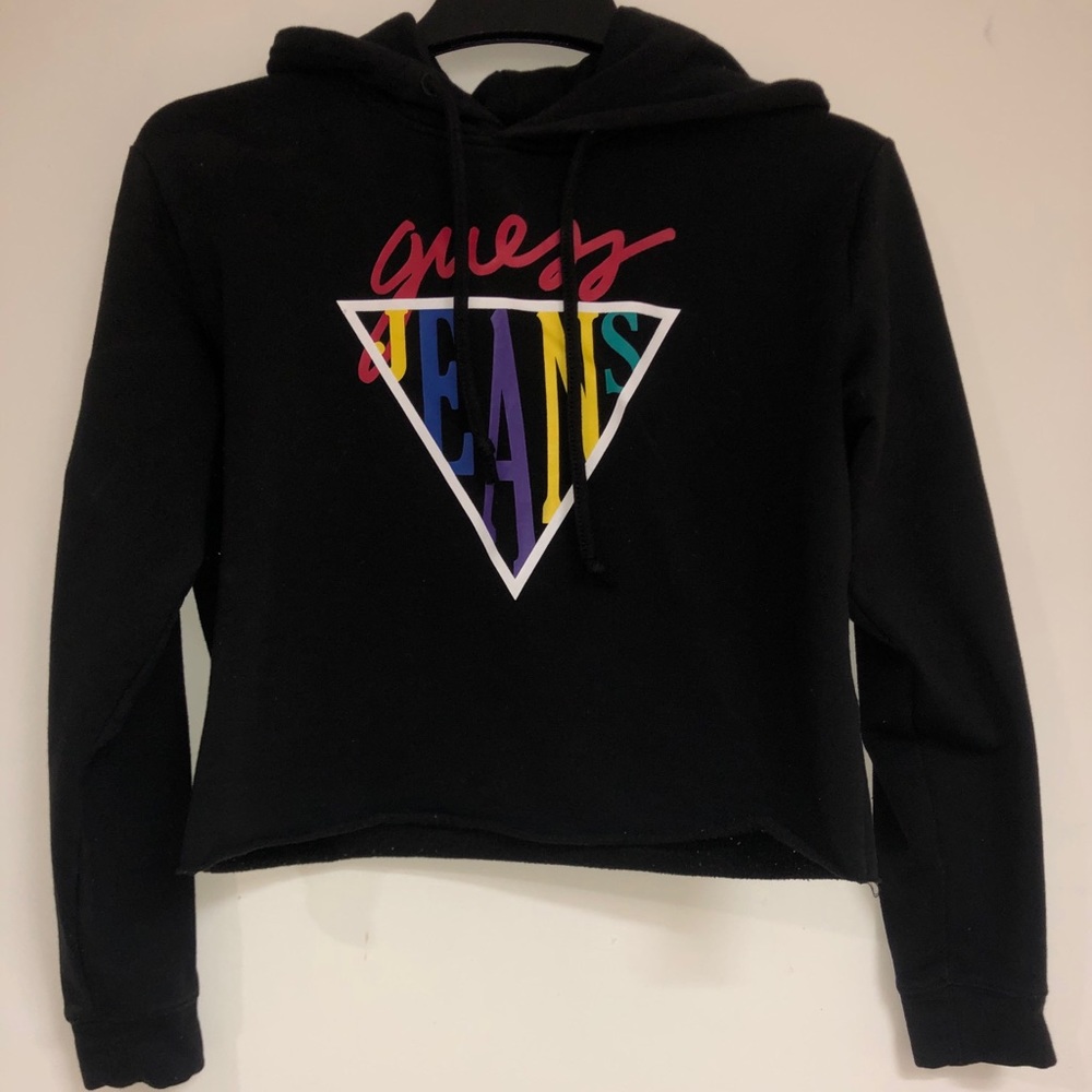 Black cropped hoodie